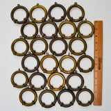 Brass Curtain Rings with Rollers - Set of 24