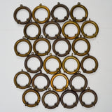 Brass Curtain Rings with Rollers - Set of 24