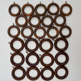Wooden Curtain Rings - Set of 26