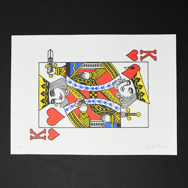 King of Hearts Lithograph Print