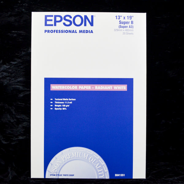 Epson Watercolor Paper Radiant White, 13" x 19" - 13 Sheets