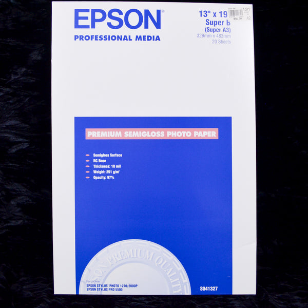 Epson Premium Semigloss Photo Paper, 13" x 19" - 15 Sheets