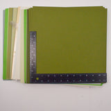 Green Scrapbooking Paper Bundle in Plastic Storage Case