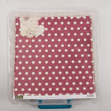 Red, Beige + Yellow Scrapbooking Paper Bundle in Plastic Storage Case
