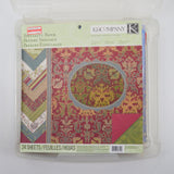 Colorful Patterned Scrapbooking Paper Bundle in Plastic Storage Case