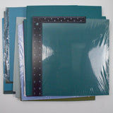 Teal + Blue Scrapbooking Paper Bundle in Plastic Storage Case