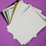 Assorted Gray + Off-White Patterned + Textured Cardstock & Paper