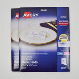 Avery Matte White Gold Border Place Cards Printing Sheets