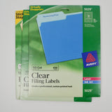 Ink Jet + Laser Printable Clear Filing Labels