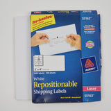 White Repositionable Laser Printable Shipping Labels