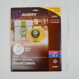 Laser + Inkjet Printable Round Labels