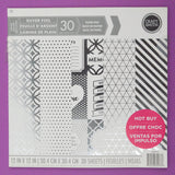 White + Silver Foil Scrapbook Paper Bundle