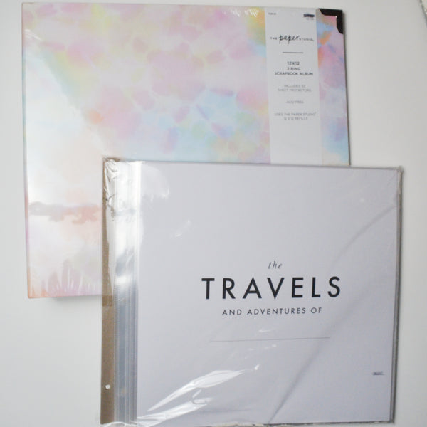 The Paper Studio 12x12" 3-Ring Scrapbook + Travel + Adventure Page Inserts