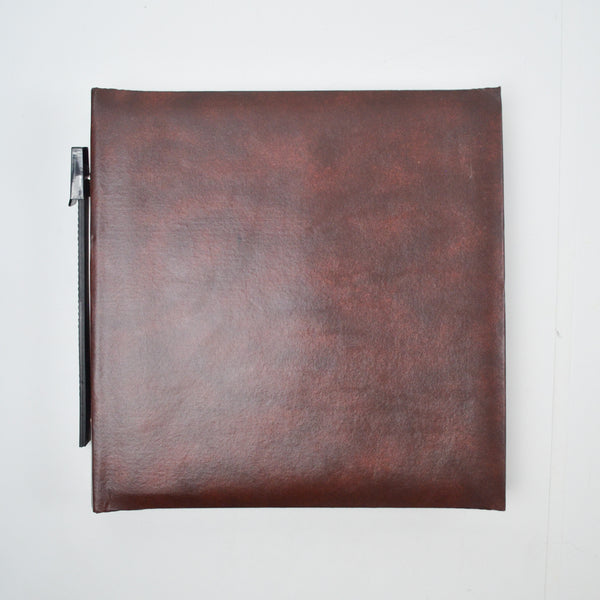 Brown Faux Leather Scrapbook Photo Folio