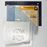 Blue + White Scrapbook Plus with Page Protector Sleeves - 8" x 8"