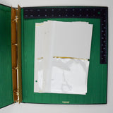 Dark Green + Gold Faux Leather Four-Ring Photo Album