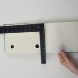 Blue Marbled Cover Photo Album with Photo Corners + Protective Leaf Page Overlays