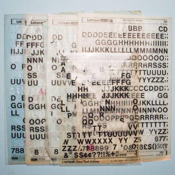 Letraset 48 pt Helvetica Medium Dry Transfer Lettering