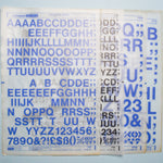 Black + Blue Letraset 60 pt, 72 pt + 120 pt Dry Transfer Lettering