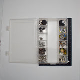 Assorted Brads + Rivets in Clear Compartment Case