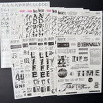 Black Alphabet + Slogan Rub-On Transfer Bundle