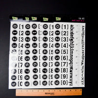 Alphanumeric Border Rub-Ons - Set of 5