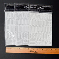 White Chipboard Alphabet Stickers - 3 Packs