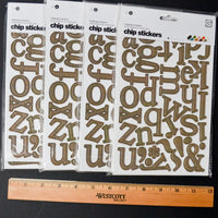 Brown Chipboard Alphabet Stickers - 4 Packs