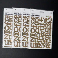 Brown Chipboard Alphabet Stickers - 4 Packs