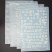 White Franklin Gothic Extra Condensed Letraset Dry Transfers - 4 Sheets