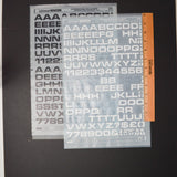 Black + White Microgramma Bold Extended Letraset Dry Transfers - 2 Sheets