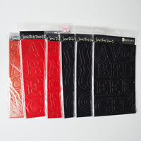 Black + Red Chipboard Alphabet Bundle