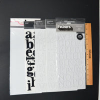 Black + White Chipboard Alphabet Sticker Bundle