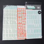 Light Teal Chipboard Alphabet Sticker Bundle