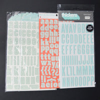 Light Teal Chipboard Alphabet Sticker Bundle