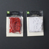 Red + White Shimmer Jigsaw Chipboard Letters