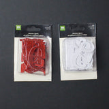 Red + White Shimmer Jigsaw Chipboard Letters