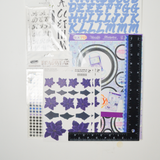 Blue + Back Alphabet Stickers