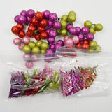 Green, Purple, Pink + Red Glittery Faux Plants