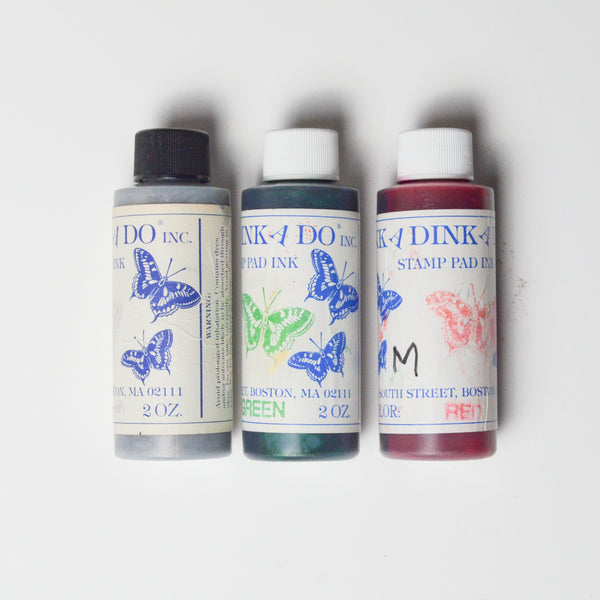 Ink A Dink A Do Stamp Pad Refill Ink - 3 Bottles in Silver, Red + Gree –  Make & Mend