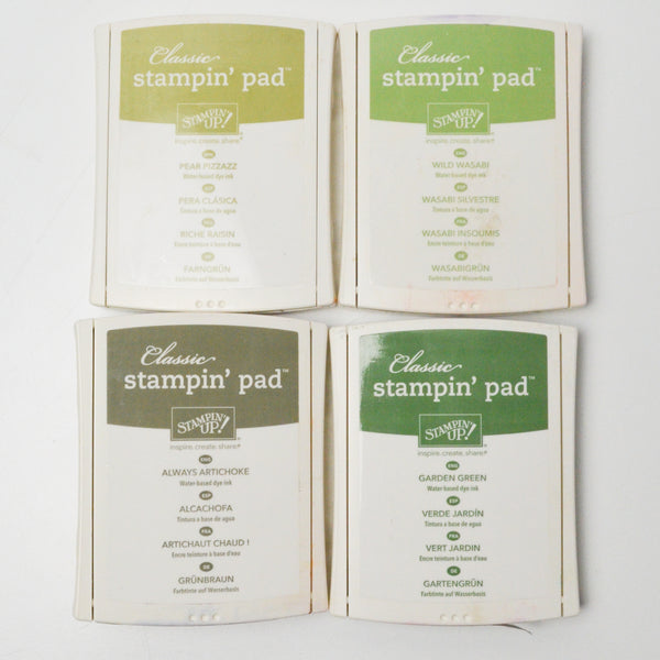 Green Stampin' Up! Ink Pads - Set of 4