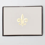 White + Gold Fleur De Lis Card + Envelope Set Default Title