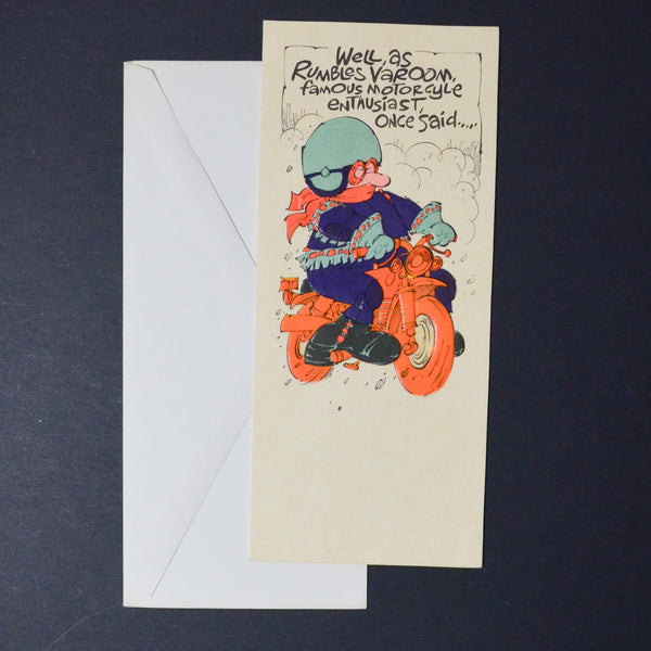 Vintage Hallmark Contemporary Cards Motorcycle Card + Envelope