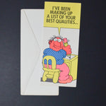 Vintage Hi Brows American Greetings Good Qualities Card + Envelope