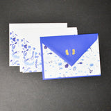 Blue Floral Cards with Envelopes - Set of 3