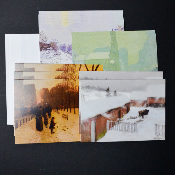 Winter Cards with Envelopes - Set of 12