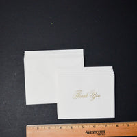Gold + White Thank You Cards with Envelopes  - Set of 6