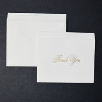 Gold + White Thank You Cards with Envelopes  - Set of 6