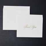 Gold + White Thank You Cards with Envelopes  - Set of 6