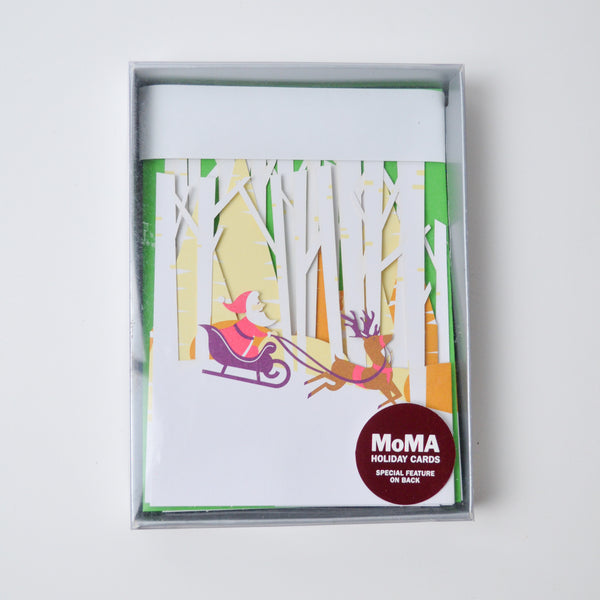 MOMA Forest Sleigh Ride Holiday Card + Envelope Set